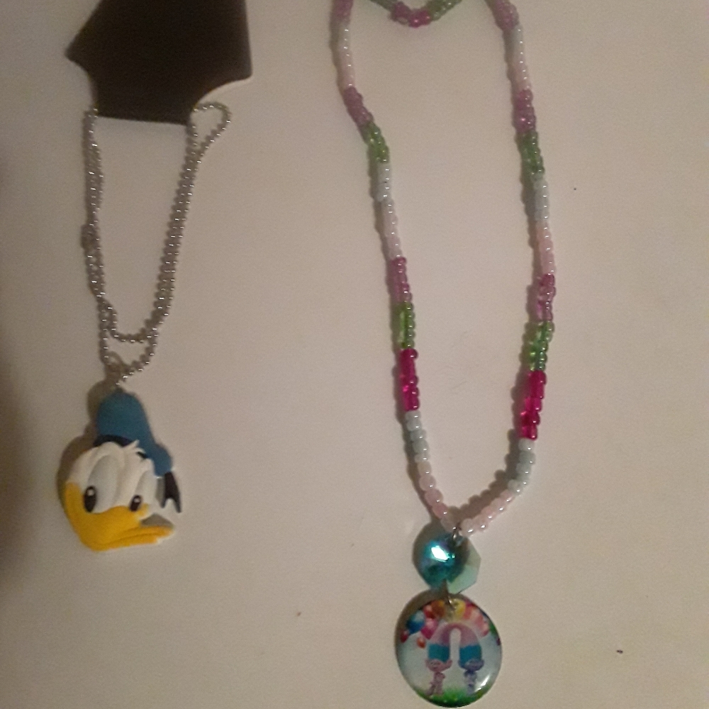 Donald  Duck  necklace & Trolls necklace